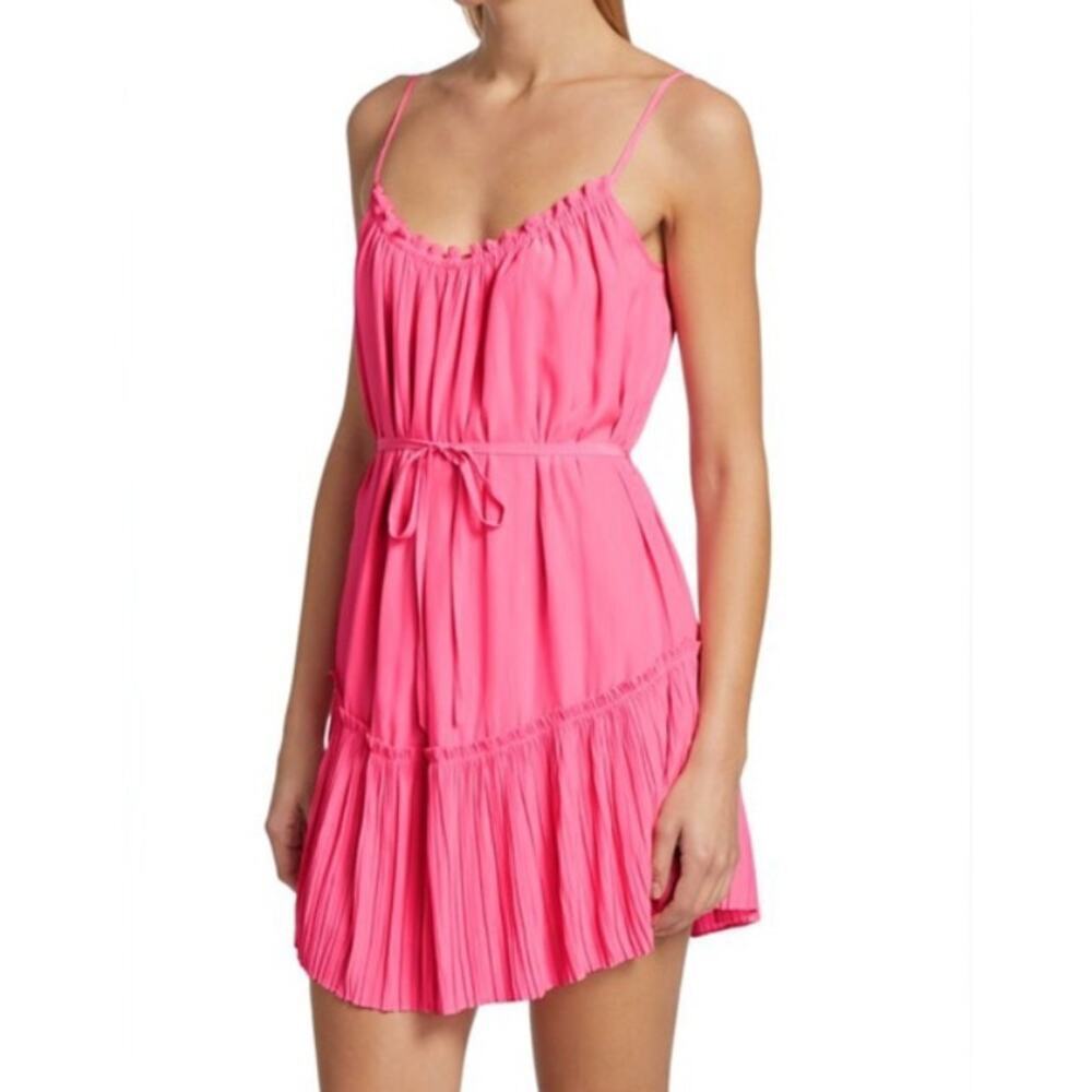 Ramy Brook Tatiana Ruffled Mini Dress Size XS NWT $375 Bubblegum Pink Summer
